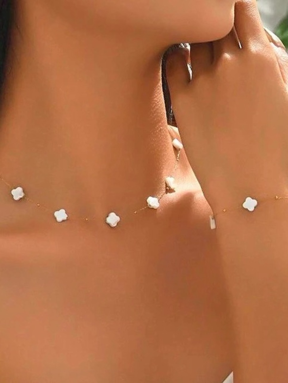 2pcs Set Minimalist Four-Leaf Clover Necklace And Bracelet